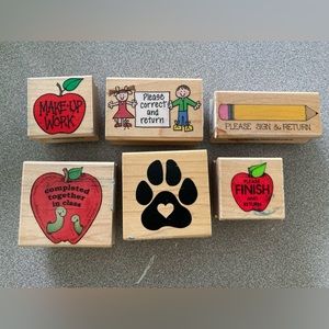 Teacher Stamps S/6 with blue ink